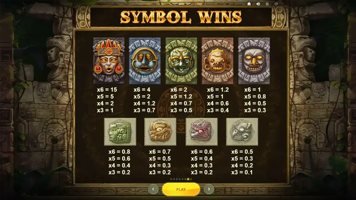 Gonzo's Quest Megaways slot machine interface com tema de selva e ruínas maias
